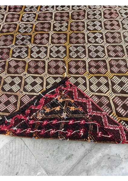 183X250 cm Geometrik Desenli Kilim, El Dokuma Şık Vintage Kilim, Harika Kondisyonlu Halı, Ev Hediyesi fırsatları
