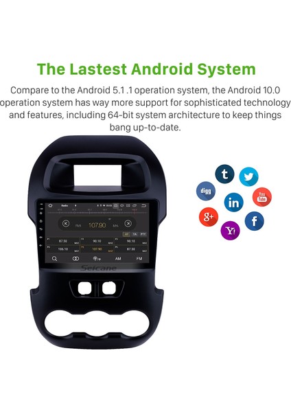 Ford Ranger 2012 Android Auto Carplay Navigasyon Multimedya Sistemi indirimleri