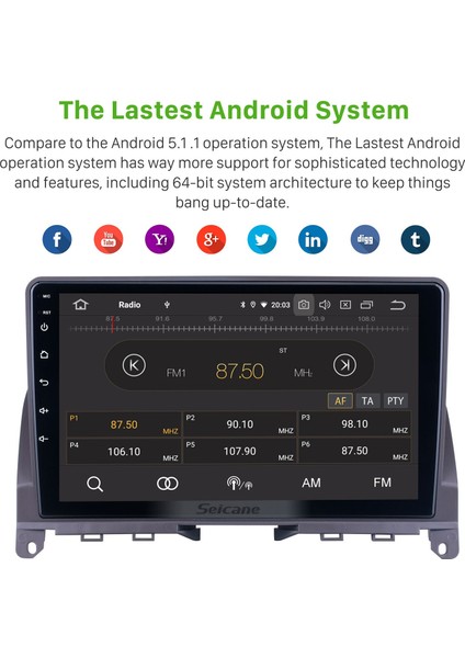 Mercedes Benz C-Class W204 2007-2014 Android Auto Carplay Navigasyon Multimedya Sistemi