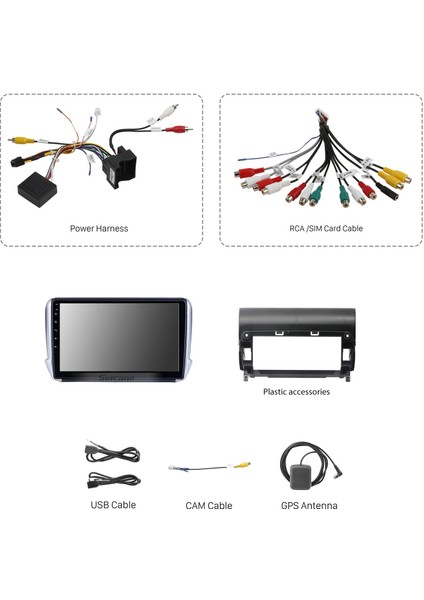 Peugeot 2008 2014-2016 Android Auto Carplay Navigasyon Multimedya Sistemi indirimleri