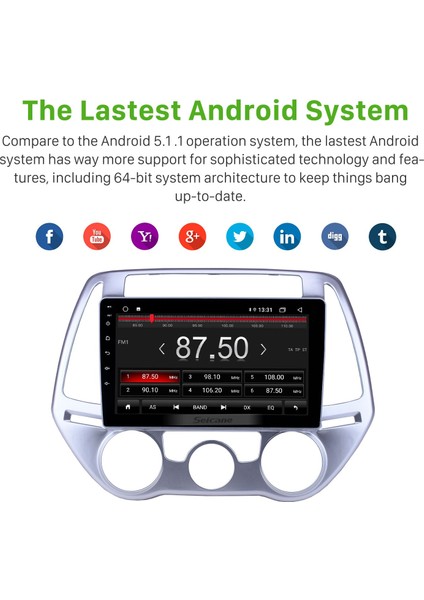 Hyundai I20 Manuel Ac 2012-2014 Android Auto Carplay Navigasyon Multimedya Sistemi indirimleri