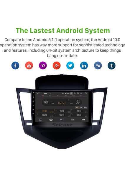 Chevy Chevrolet Cruze 2013-2015 Android Auto Carplay Navigasyon Multimedya Sistemi indirimleri