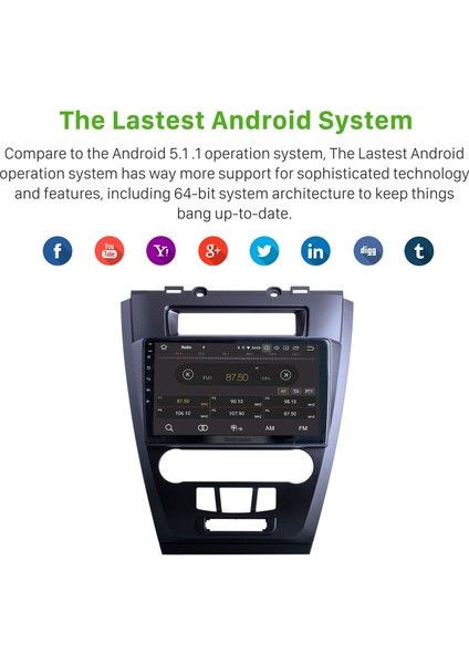 Ford Mondeo Fusion 2009-2012 Android Auto Carplay Navigasyon Multimedya Sistemi indirimleri