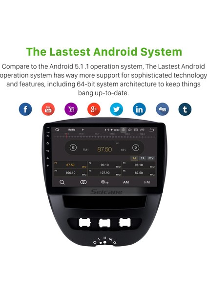 Peugeot 107 2005-2014 Android Auto Carplay Navigasyon Multimedya Sistemi indirimleri