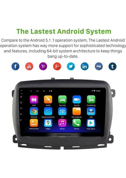 Fıat 500 2015+ Android Auto Carplay Navigasyon Multimedya Sistemi fırsatları