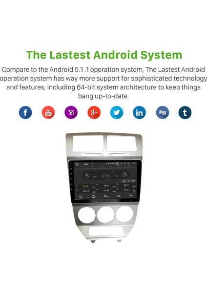 Dodge Calıber 2007-2010 Android Auto Carplay Navigasyon Multimedya Sistemi fırsatları