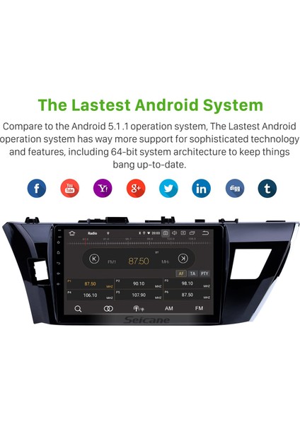 Toyota Corolla 11 2012-2014 2015 2016 E170 E180 Android Auto Carplay Navigasyon Multimedya Sistemi