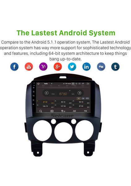 Mazda 2 2007-2014 Android Auto Carplay Navigasyon Multimedya Sistemi indirimleri