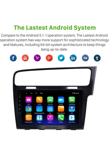 Volkswagen Golf 7 2013-2015 Android Auto Carplay Navigasyon Multimedya Sistemi modelleri