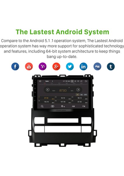 Toyota Prado 2003-2009 Android Auto Carplay Navigasyon Multimedya Sistemi indirimleri