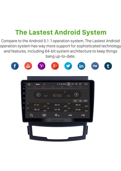 Ssangyong Korando 2011-2013 Android Auto Carplay Navigasyon Multimedya Sistemi fırsatları