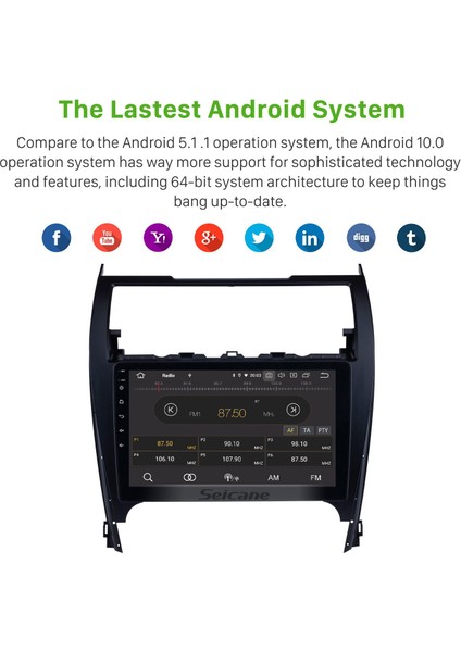 Toyota Camry 2012-2017 Android Auto Carplay Navigasyon Multimedya Sistemi indirimleri