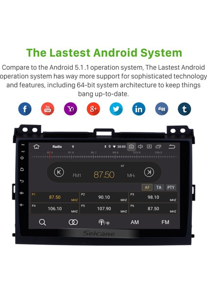 Toyota Prado Cruiser Lexus GX470 2002-2009 Android Auto Carplay Navigasyon Multimedya Sistemi indirimleri
