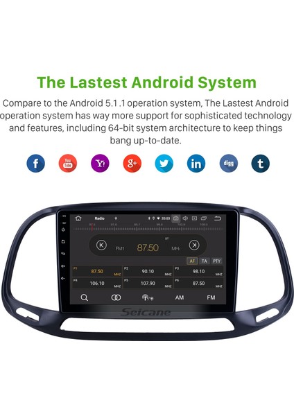 Fiat Doblo 2015-2019 Android Auto Carplay Navigasyon Multimedya Sistemi indirimleri