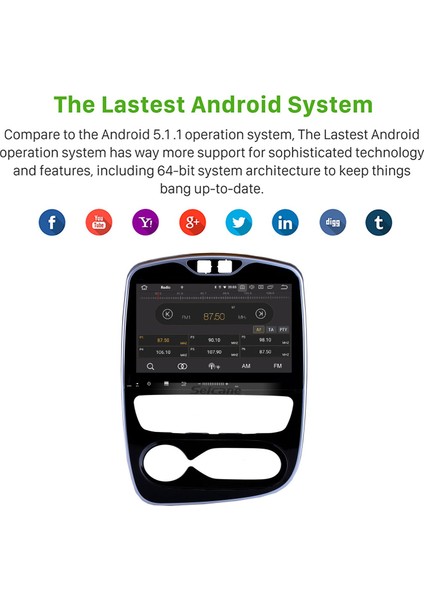 Renault Clio Dijital/analog (At) Destekli 2016-2018 Android Auto Carplay Navigasyon Multimedya Sistemi indirimleri
