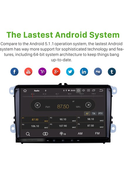 Volkswagen Evrensel Skoda Android Auto Carplay Navigasyon Multimedya Sistemi