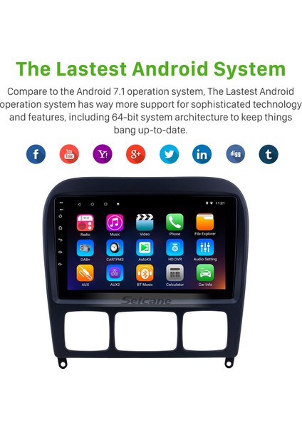 Mercedes Benz S W220 Için 9 Inç Android 14.0 Stereo Gps Navigasyon Sistemi Bluetooth Dokunmatik Ekran Desteği Dikiz Kamerası fırsatları