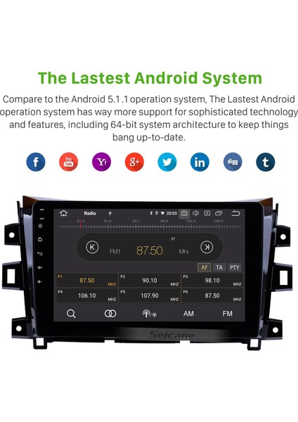 Nissan Navara Frontier NP300/RENAULT Alaskan 2011-2016 Android Auto Carplay Navigasyon Multimedya Sistemi indirimleri