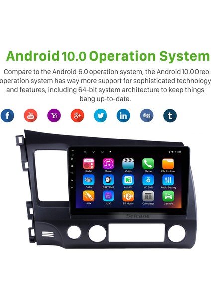 Honda Civic 2006-2011 Android Auto Carplay Navigasyon Multimedya Sistemi indirimleri
