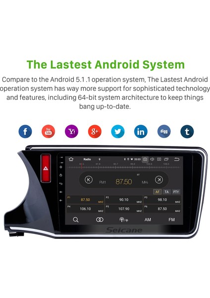 Honda City 2014-2017 Android Auto Carplay Navigasyon Multimedya Sistemi