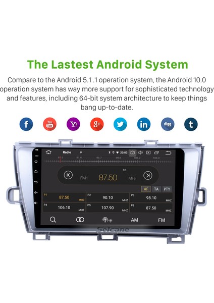 Toyota Prius 2009-2013 Android Auto Carplay Navigasyon Multimedya Sistemi indirimleri