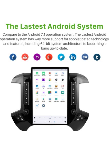 Chevrolet Silverado 2014-2018 Android Auto Carplay Navigasyon Multimedya Sistemi modelleri