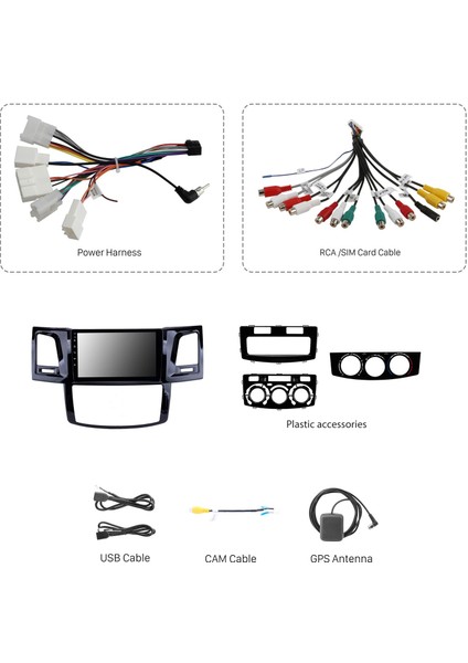 Toyota Fortuner Hilux 2008-2014 Android Auto Carplay Navigasyon Multimedya Sistemi indirimleri