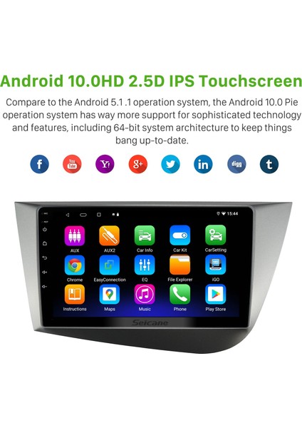 Seat Leon 2 Mk2 2005-2012 Android Auto Carplay Navigasyon Multimedya Sistemi