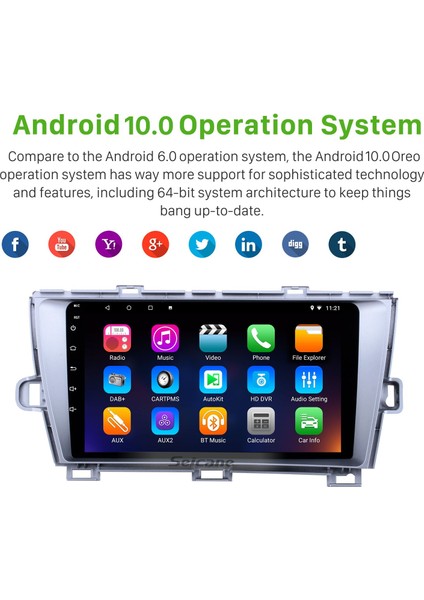 Toyota Prius 2009-2013 Android Auto Carplay Navigasyon Multimedya Sistemi fırsatları