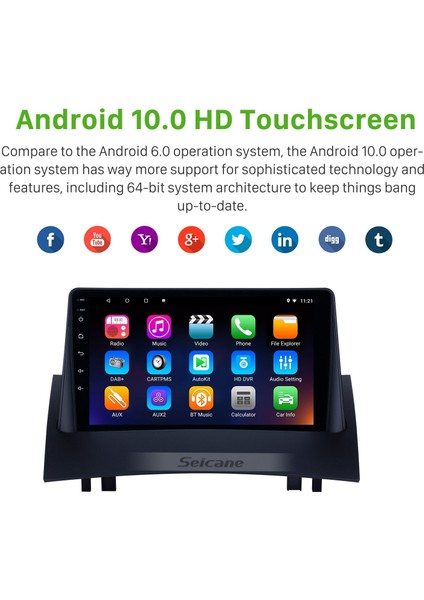 Renault Megane 2 2004-2008 Android Auto Carplay Navigasyon Multimedya Sistemi fırsatları