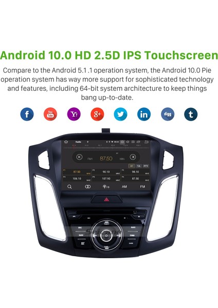 Ford Focus 2015 Android Auto Carplay Navigasyon Multimedya Sistemi