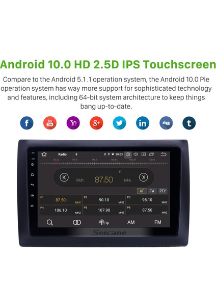 Fiat Stilo 2010 Android Auto Carplay Navigasyon Multimedya Sistemi