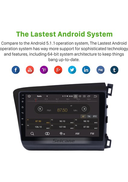 Honda Civic 2012 Android Auto Carplay Navigasyon Multimedya Sistemi indirimleri