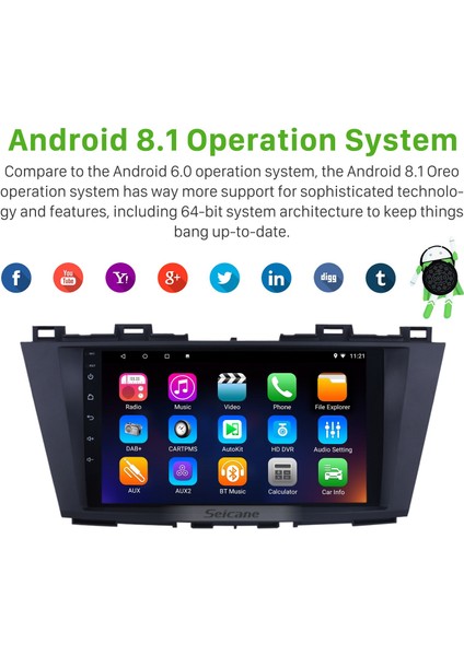 Mazda 5 2009-2012 Android Auto Carplay Navigasyon Multimedya Sistemi fırsatları