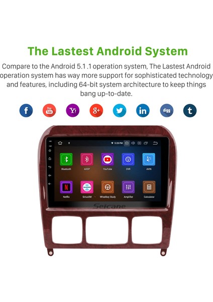 Mercedes-Benz S-Class W220 S280 S320 S350 S400 S430 S500 1998-2005 Android Auto Carplay Navigasyon Multimedya Sistemi indirimleri