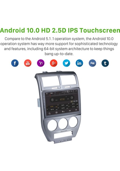 Jeep Compass 2007-2009 Android Auto Carplay Navigasyon Multimedya Sistemi fırsatları