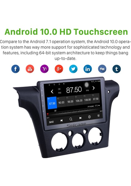 Mitsubishi Airtrek Outlander 2001-2005 Android Auto Carplay Navigasyon Multimedya Sistemi fırsatları