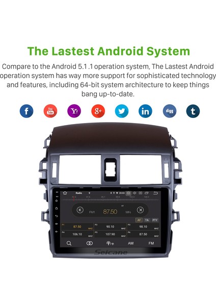 Toyota Corolla 2007-2010 Android Auto Carplay Navigasyon Multimedya Sistemi indirimleri