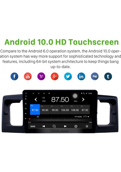 Toyota Corolla Byd F3 2005-2013 Android Auto Carplay Navigasyon Multimedya Sistemi