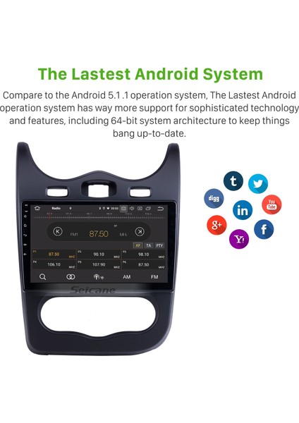 Renault Sandero 2014 Android Auto Carplay Navigasyon Multimedya Sistemi indirimleri