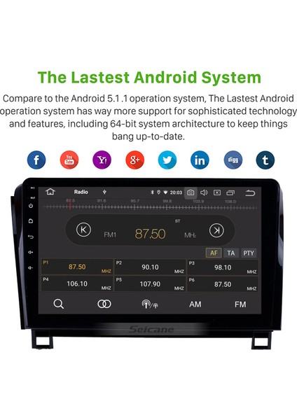 Toyota SEQUOIA2006+2014 Android Auto Carplay Navigasyon Multimedya Sistemi indirimleri