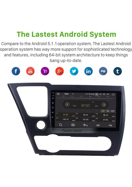 Honda Civic 2014-2017 Android Auto Carplay Navigasyon Multimedya Sistemi indirimleri