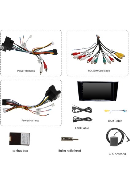 Mercedes Benz 2001-2010 E-Serisi W211 Cls W219 Clk W209 G-Serisi W463 Android Auto Carplay Navigasyon Multimedya Sistemi fırsatları