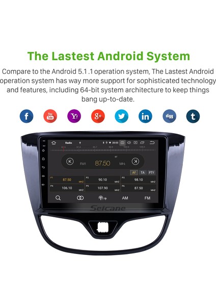Opel Karl/vinfast 2017 Android Auto Carplay Navigasyon Multimedya Sistemi