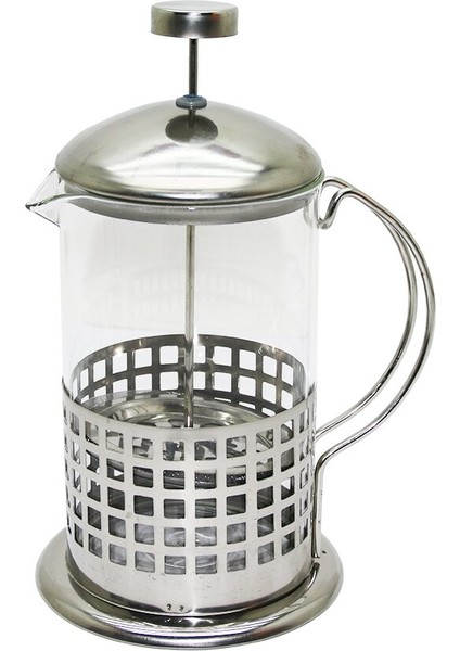 French Press 800 ML Cam Bitki Süzgeçi Metal Kafes - Kapak