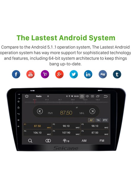 Skoda Octavia 2015-2017 Android Auto Carplay Navigasyon Multimedya Sistemi