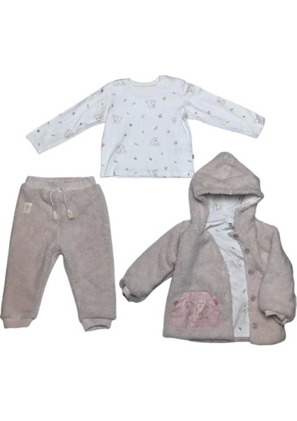 Pretty Moments 3'lü Bebe Takım 73339 Ecru Pink