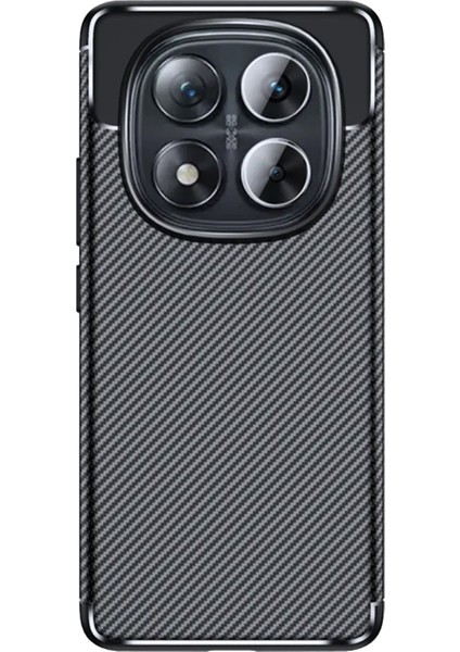 Xiaomi Redmi Note 14 Pro Plus Kılıf Rugged Armor Karbon Fiber Silikon - Siyah
