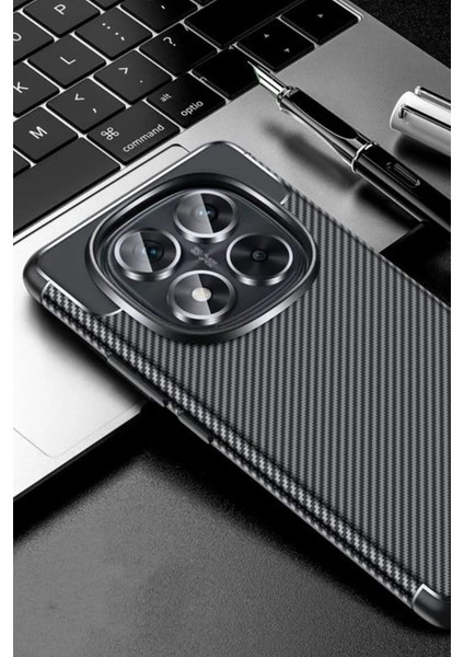 Xiaomi Redmi Note 14 Pro Plus Kılıf Rugged Armor Karbon Fiber Silikon - Siyah modelleri