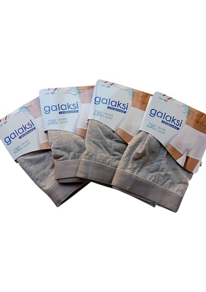 erkek boxer pamuklu cotton gri renk 4'lü ekonomik paket esnek yumuşak penye slim fit BGL1-3XL